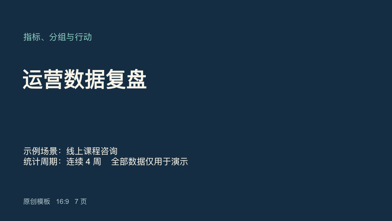 运营数据复盘实际PPTX封面，供选择版式参考